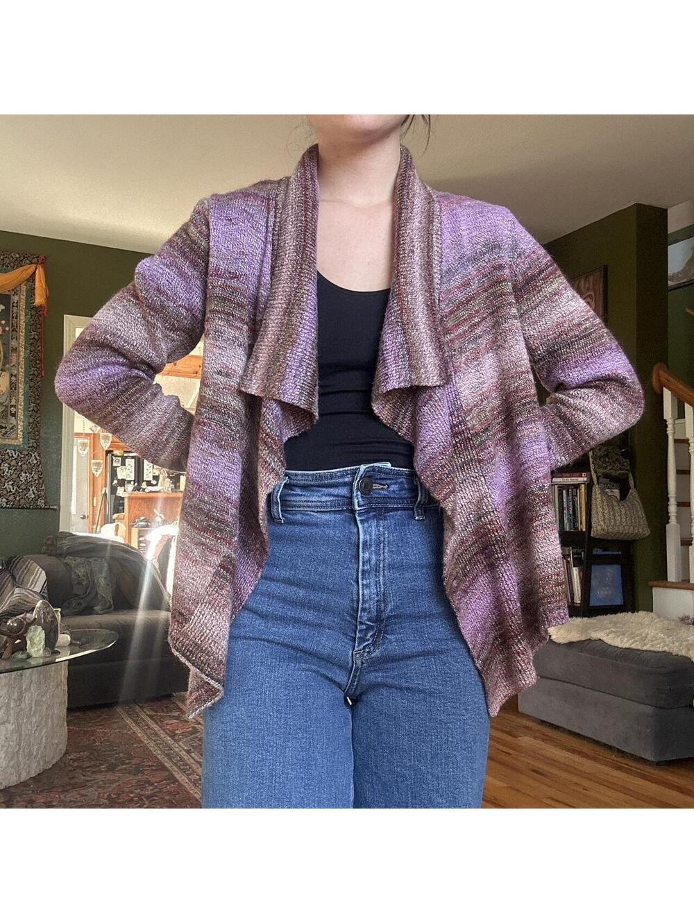 Ruby Rd. Favorites Petite PL Multi-Color Knit Open Cardigan Sweater